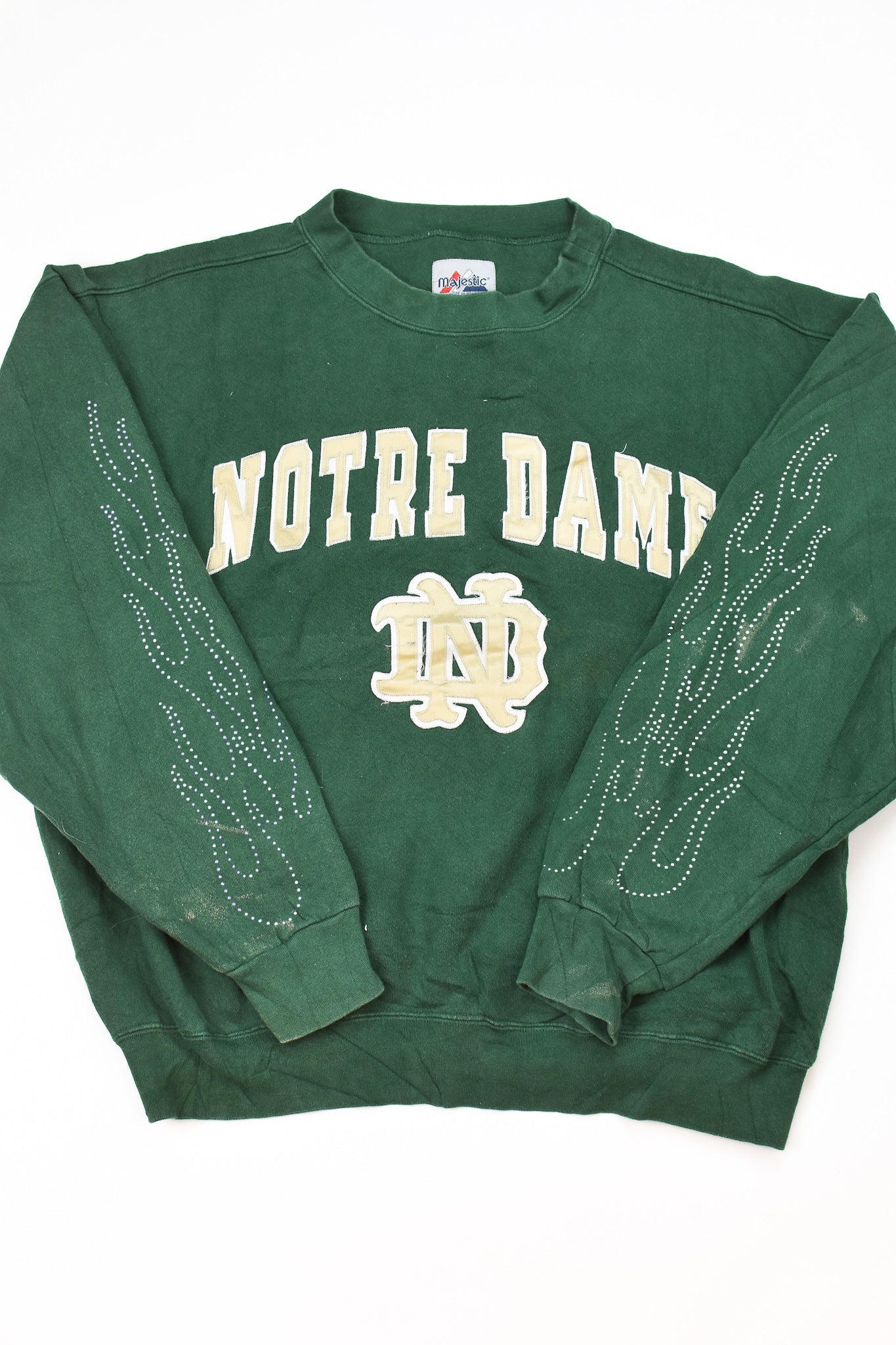 Upcycled Vintage Notre Dame Flame Sweatshirt