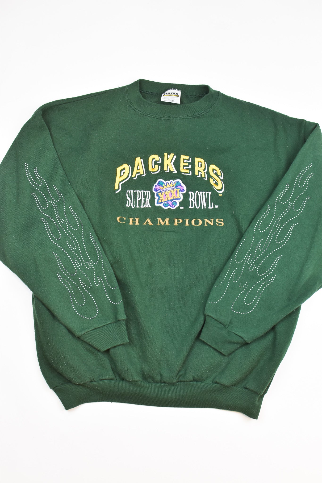 Upcycled Vintage Packers Flame Sweatshirt