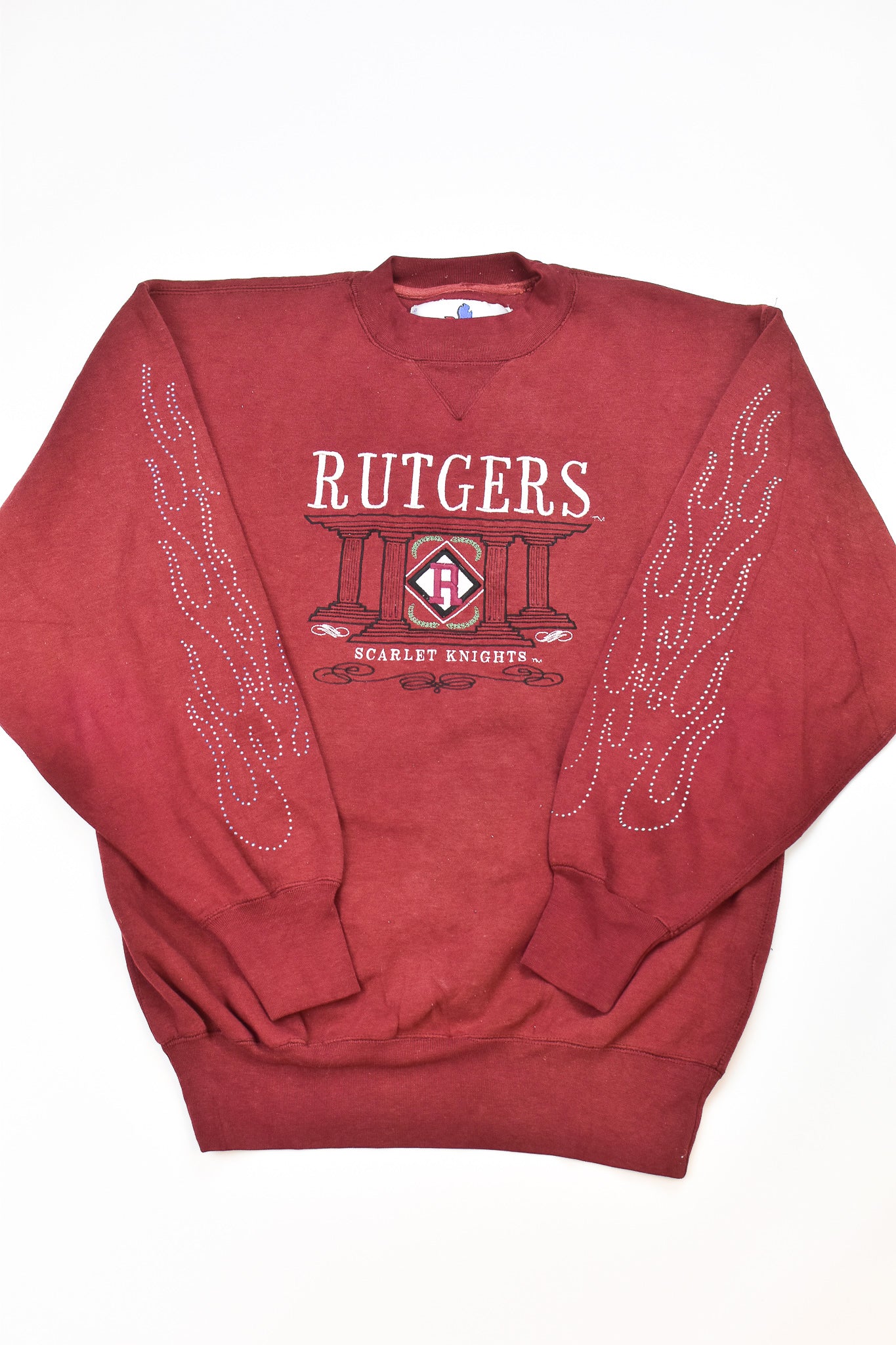 Upcycled Vintage Rutgers Flame Sweatshirt