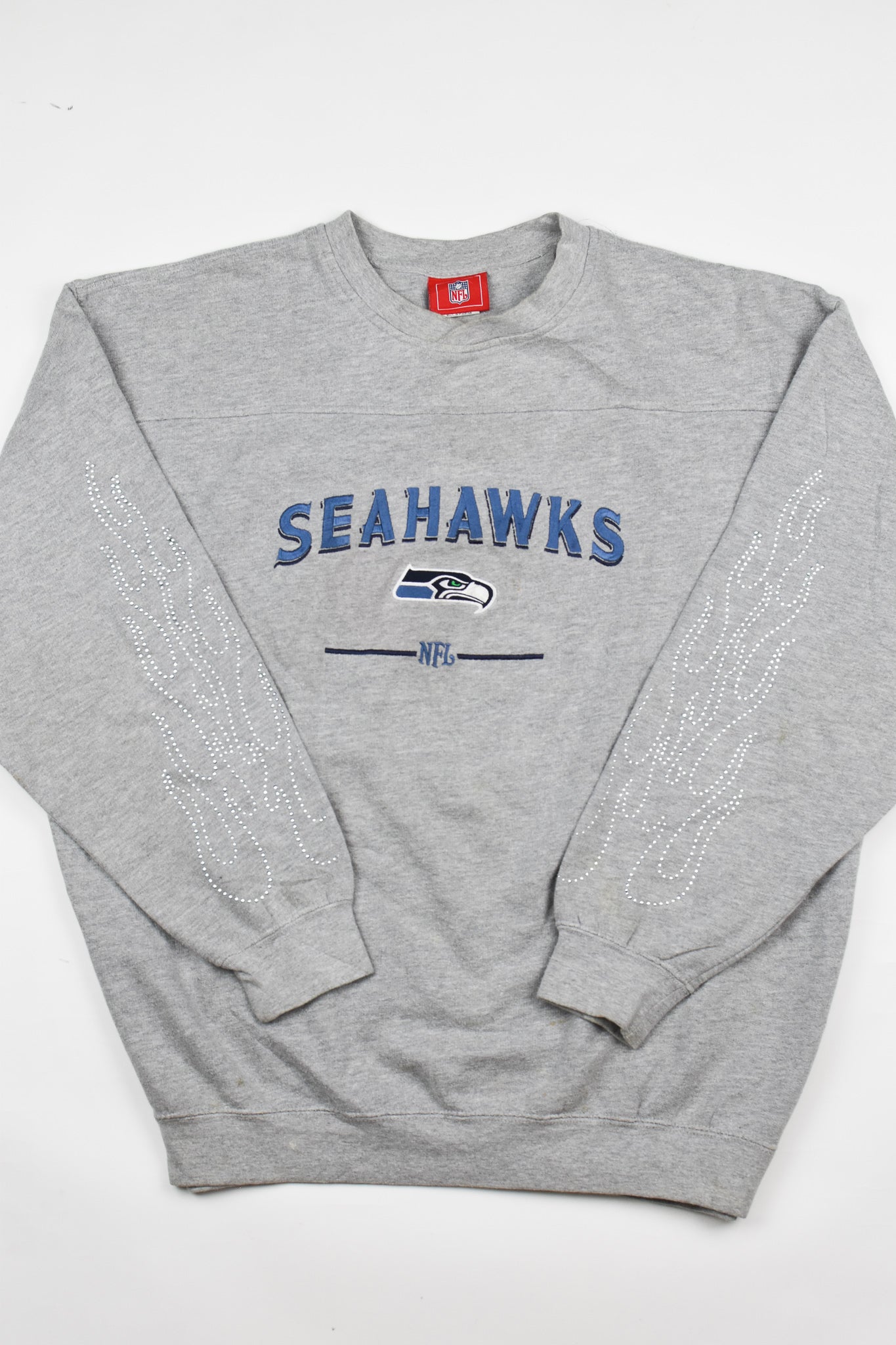 Upcycled Vintage Seahawks Flame Sweatshirt