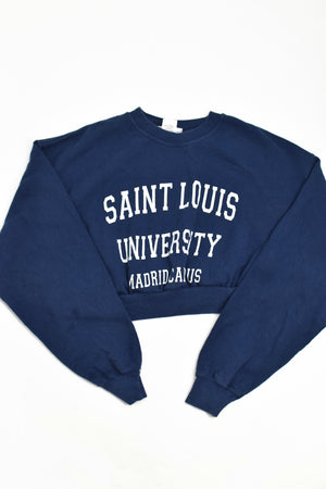 Upcycled VINTAGE Saint Louis Cropped Sweatshirt